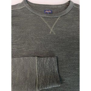 Good Man Waffle Knit Sweater Shirt Green Pullover Crewneck Large L New